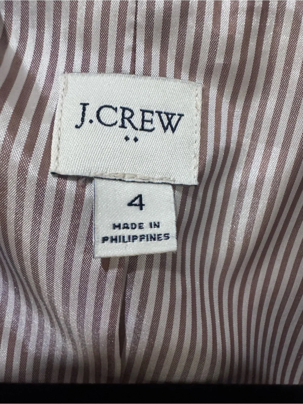 J. Crew Striped Light Pink & White Lined Blazer